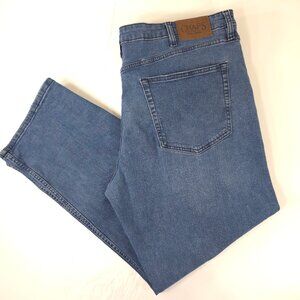 CHAPS JEANS MEN'S SIZE 40X28 SLIM FIT STRAIGHT LEG BLUE STRETCH DENIM ZIP FLY...